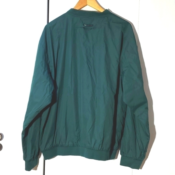 WEDGE- Mens Green Reversible Pullover Coat Wind/Rain Proof Golf Jacket Sz.L - Picture 3 of 5